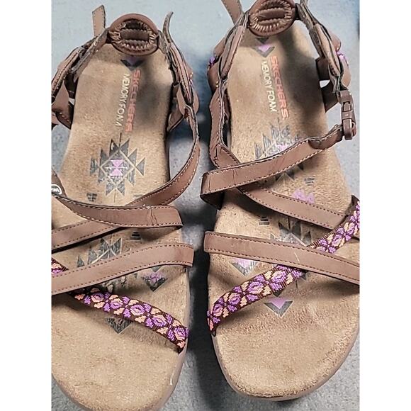 Skechers Reggae Slim Vacay 👡 Brown Strappy Comfort Sandals Women’s 9 GUC - Picture 6 of 10